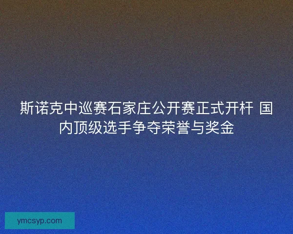 斯诺克中巡赛石家庄公开赛正式开杆 国内顶级选手争夺荣誉与奖金