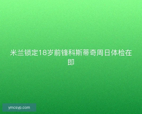 米兰锁定18岁前锋科斯蒂奇周日体检在即